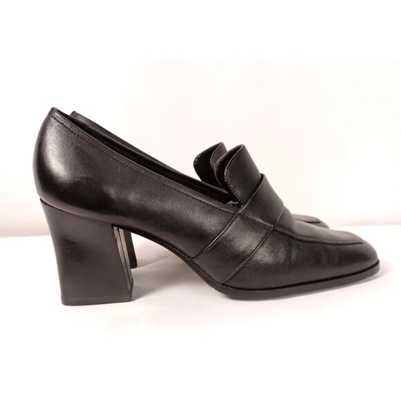 Mootsies Tootsies Gutsy Black Leather Block Heel Shoes Women 10 - Picture 3 of 12